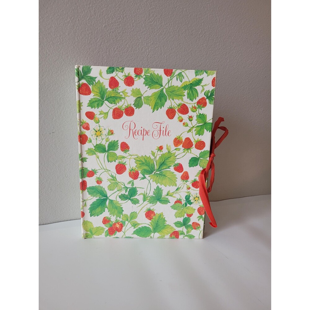 Vintage Strawberry Recipe Box Accordian File by Hallmark